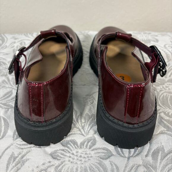 DAISY FUENTES Youth Girls Mary Jane Loafer Burgundy Sz 3 Preppy Dark Fairy Core - Picture 3 of 8